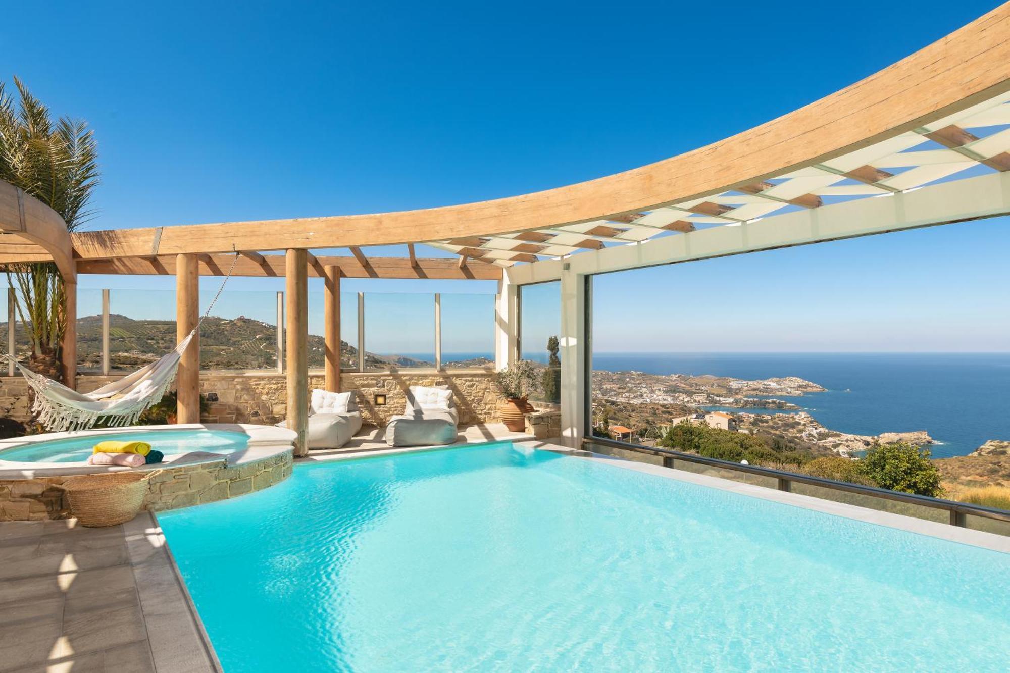 Minimalist Mediterranean Blue Key Villa With Sea View & Infinity Heated Pool Agia Pelagia  Exterior foto