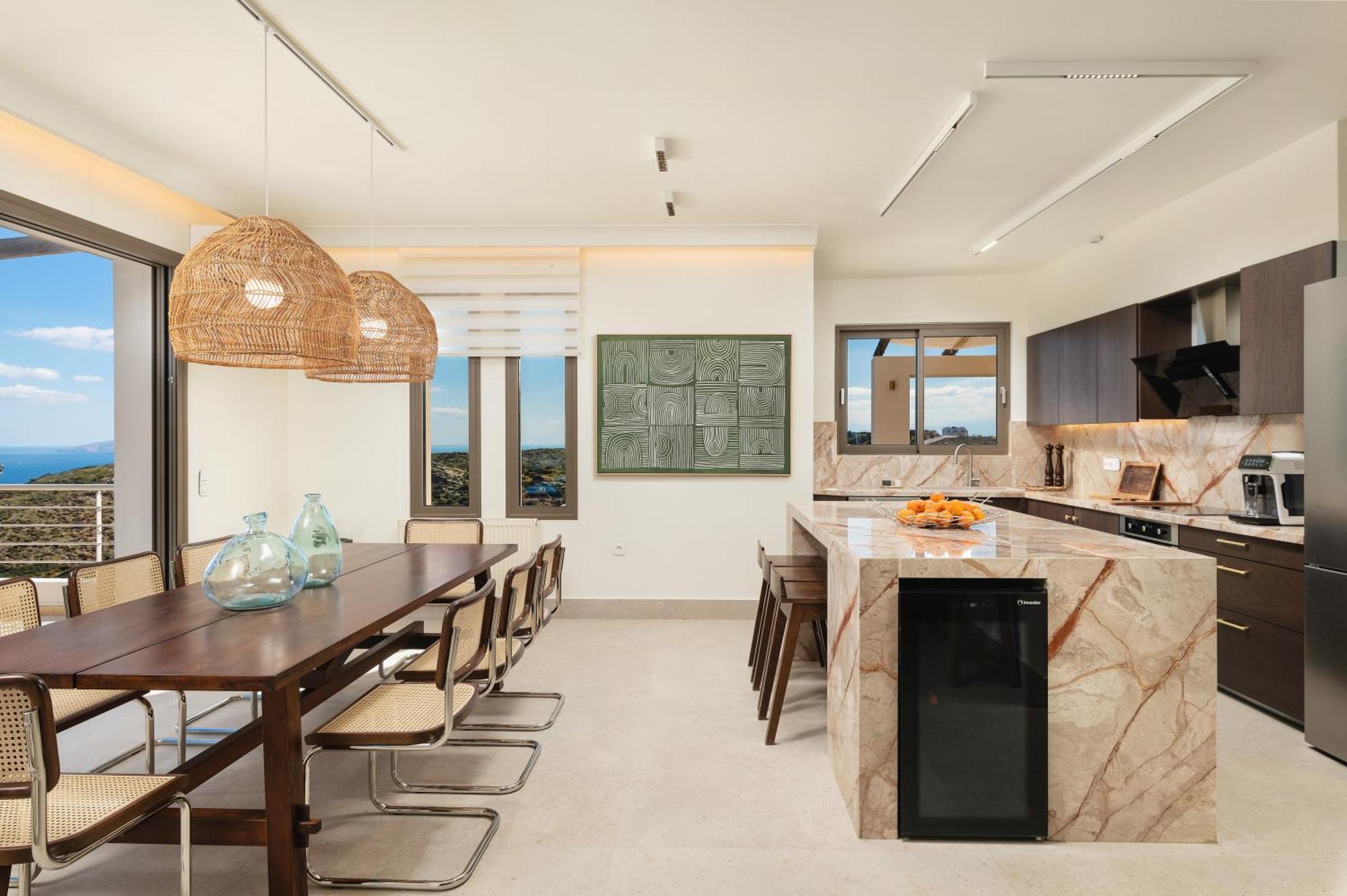 Minimalist Mediterranean Blue Key Villa With Sea View & Infinity Heated Pool Agia Pelagia  Exterior foto