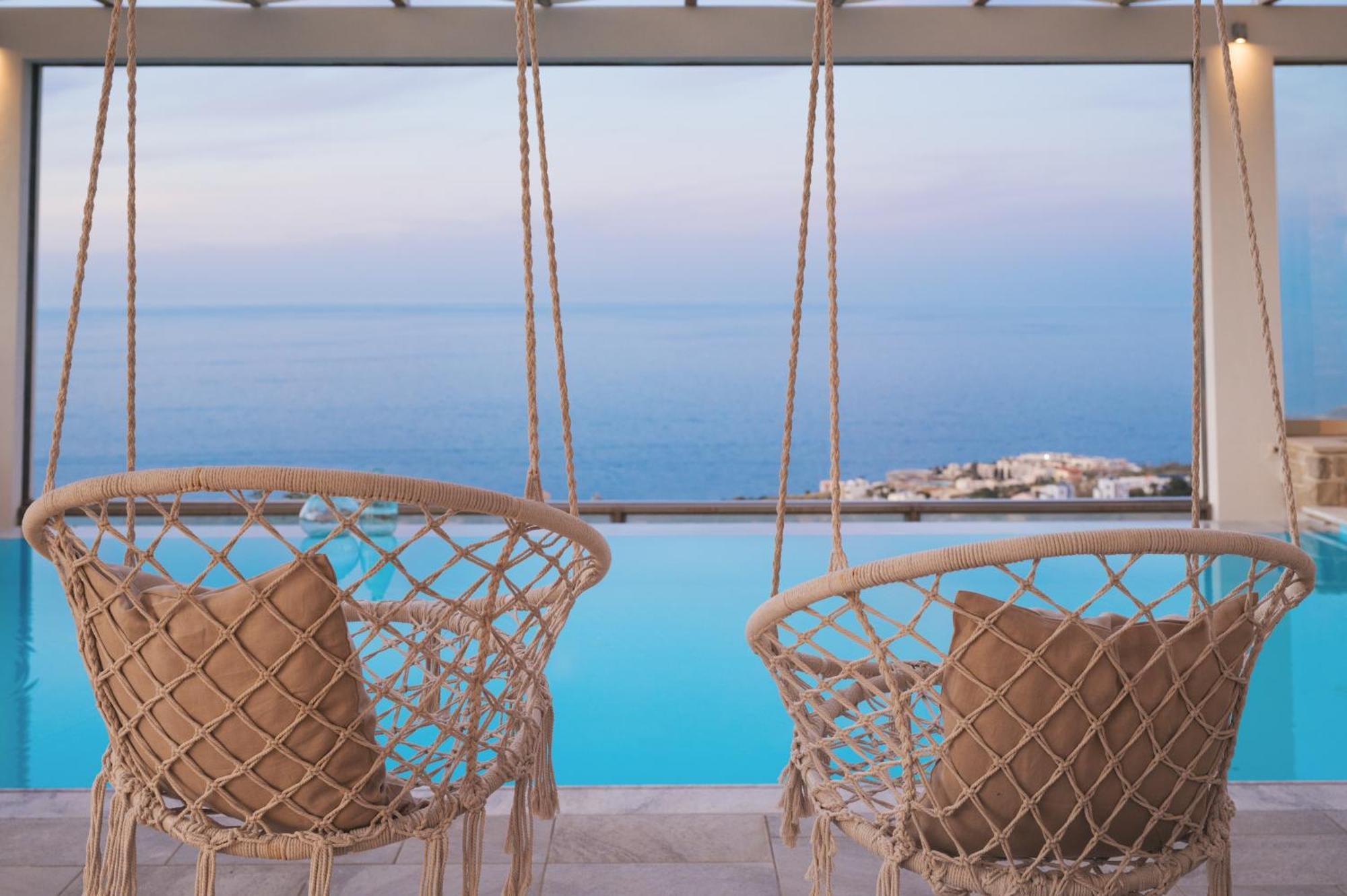 Minimalist Mediterranean Blue Key Villa With Sea View & Infinity Heated Pool Agia Pelagia  Exterior foto